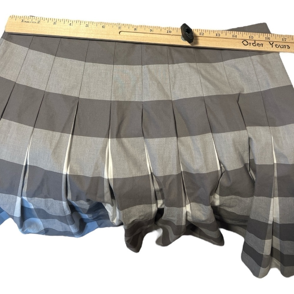 NWT Liz Claiborne Gray Checkered Pleated Mini Skirt Size 14 | Preppy Y2K A-Line - Picture 4 of 7